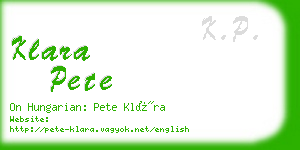 klara pete business card